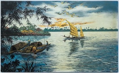 INDOCHINESE SCHOOL mid 20th century
Boats...