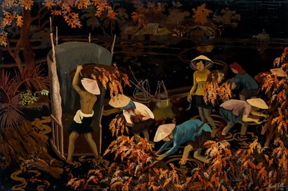 THANH LÊ'S WORKSHOP
Work in the rice fields
Lacquer...