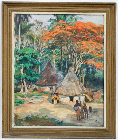 Henri Jean PONTOY (1888-1968)
Forest huts
Oil...