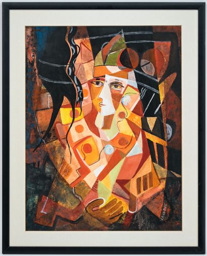 Robert LAVABRE (1928-1988) 
Harlequin, circa...