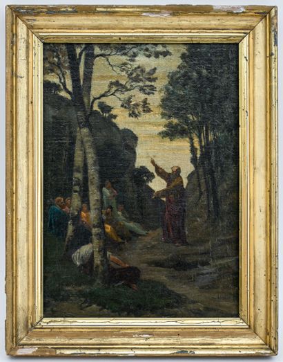 19th CENTURY FRENCH SCHOOL
Man preaching
Oil...