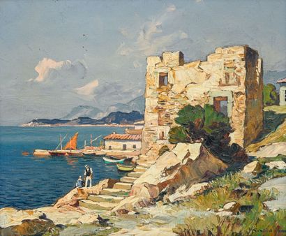 Gustave VIDAL (1895-1966)
Mediterranean shore
Oil...