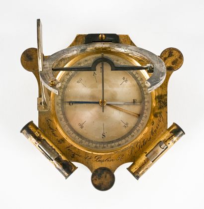 Gilded brass equinoctial sundial
18th century...