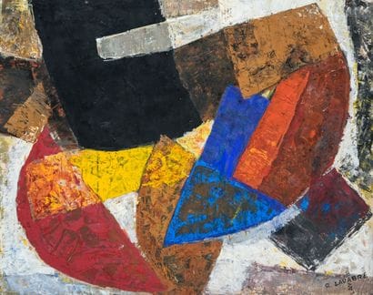 Robert LAVABRE (1928-1988) 
Abstract composition
Oil...