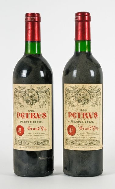 2 PETRUS 1986 Pomerol bottles (Very slightly...