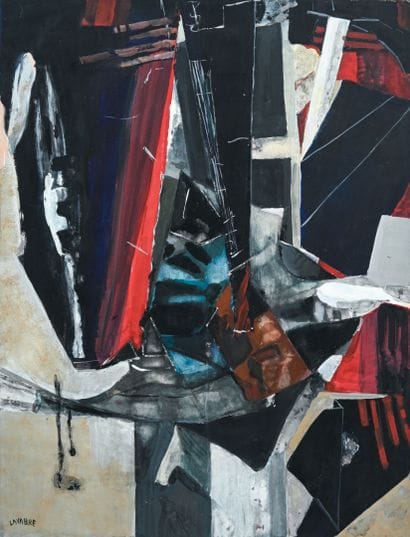 Robert LAVABRE (1928-1988) 
Abstract composition
Gouache...