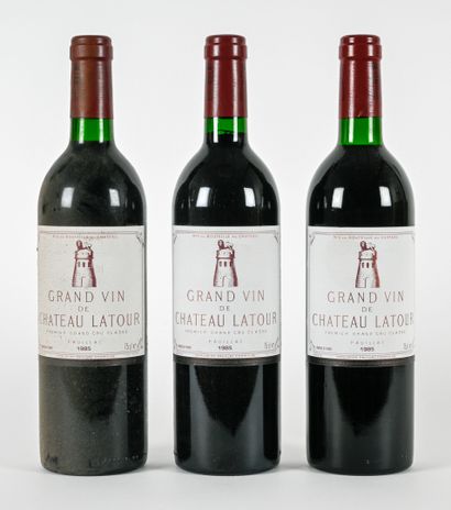 3 bottles CHÂTEAU LATOUR 1985 1er GCC Pauillac...