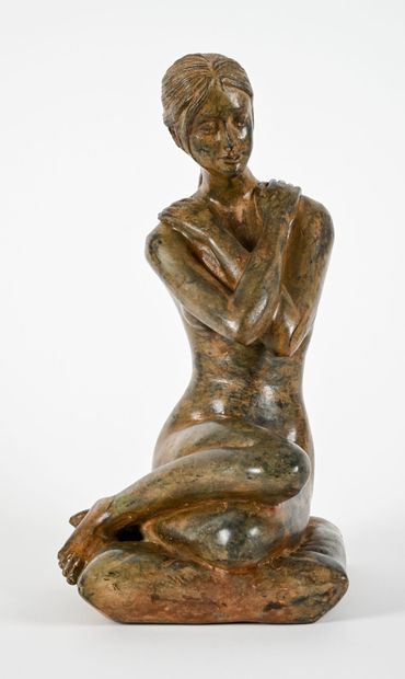 Pierre CHENET (XX-XXIth)
Woman with cushion
Bronze...