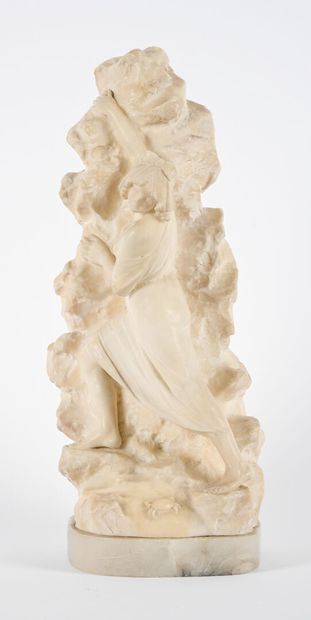 Giuseppe GAMBOGI (1862-1938)
Nymph with crab
Alabaster...