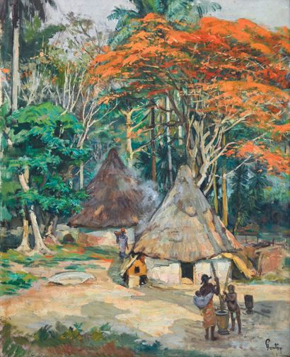 Henri Jean PONTOY (1888-1968)
Forest huts
Oil...