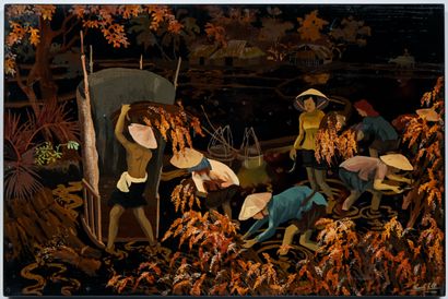 THANH LÊ'S WORKSHOP
Work in the rice fields
Lacquer...