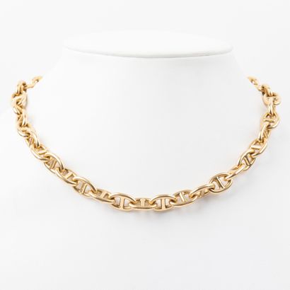 18K gold choker necklace, navy mesh, in the...