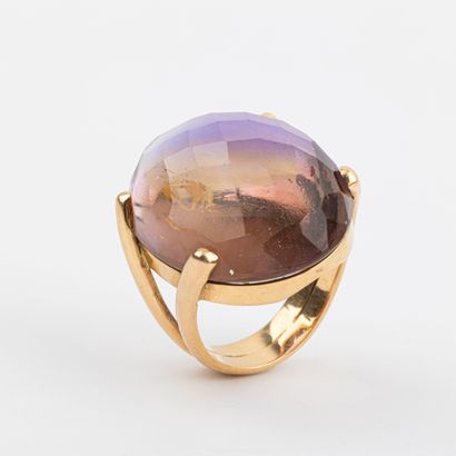 Large cocktail ring, briolette-cut ametrine,...