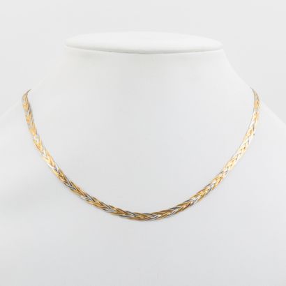 Ace of neck necklace, three 18 K gold braided...