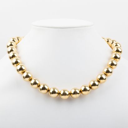 Choker necklace, 18K gold balls diam: 14mm...