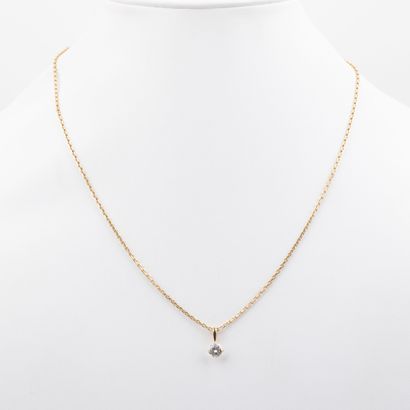 18K gold forçat chain and 0.70 carat brilliant-cut...
