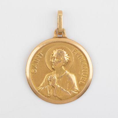 Pendentif médaille de baptème or 18K 
Poids:...