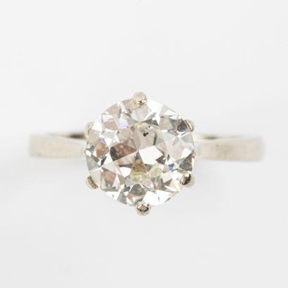 Solitaire ring, half-cut diamond, 1.72 carats,...