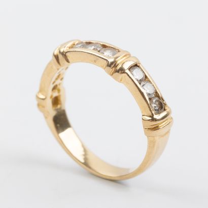 Half wedding band, brilliant-cut diamonds,...