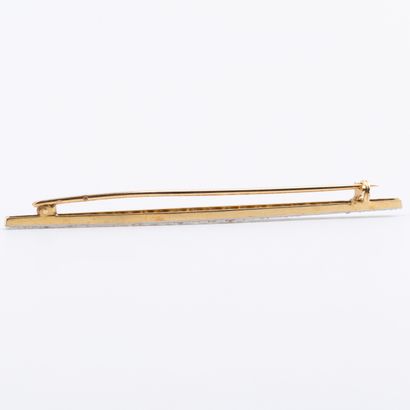 Barrette brooch, old-cut diamonds, 18K gold...