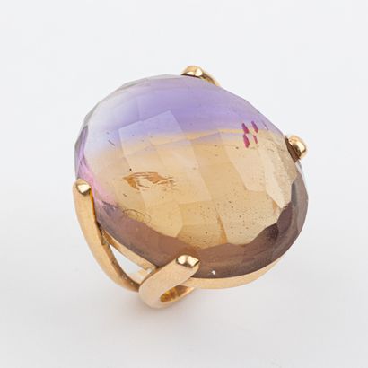 Large cocktail ring, briolette-cut ametrine,...