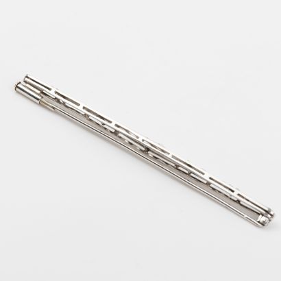 Barrette brooch, rose-cut diamonds, set in...