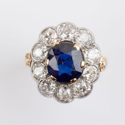Daisy ring, sapphire 2.50 carats approx,...