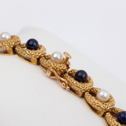 Semi-articulated bracelet, lapis lazuli and...