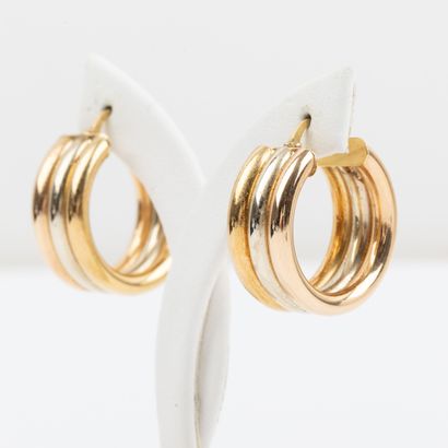 Pair of three 18K gold 