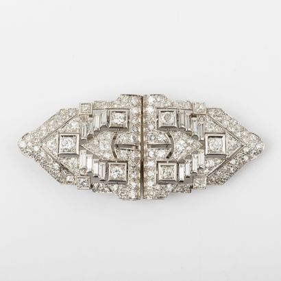Removable double-clip brooch, main old-cut...