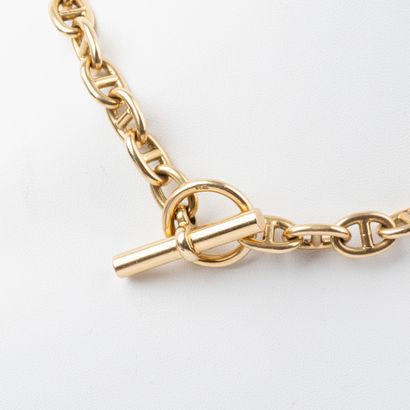 18K gold choker necklace, navy mesh, in the...