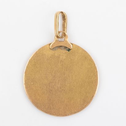 Pendentif médaille de baptème or 18K 
Poids:...