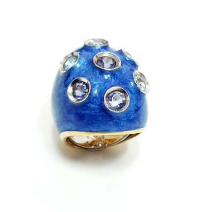 SARAZANI Monte Carlo
Large Dome ring, semi-precious...