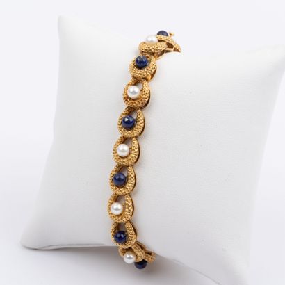 Semi-articulated bracelet, lapis lazuli and...