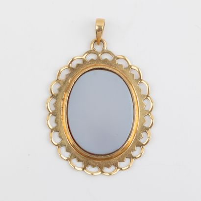 Pendentif pierre dure double face , monture...