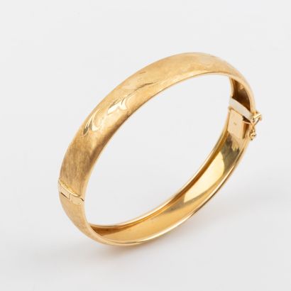 Hinged half-brace bracelet, 18K gold with...