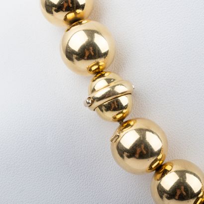 Choker necklace, 18K gold balls diam: 14mm...