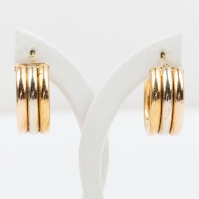 Pair of three 18K gold 