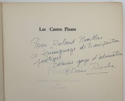 POUND (Ezra). CANTOS PISANS. Traduit par...