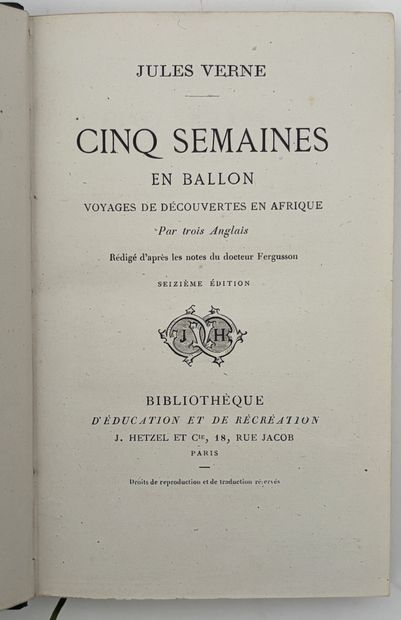 VERNE (Jules). ENSEMBLE DE 5 TITRES, des...