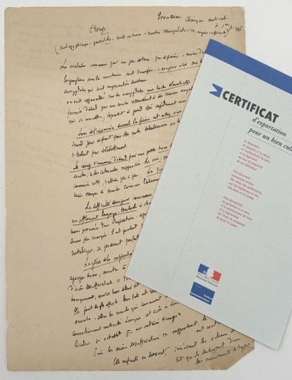 [AUTOGRAPHE]. FLAUBERT (Gustave). NOTES MANUSCRITES...