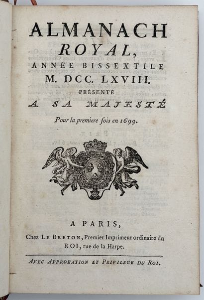 [RELIURE ARMORIÉE]. ALMANACH ROYAL, année...