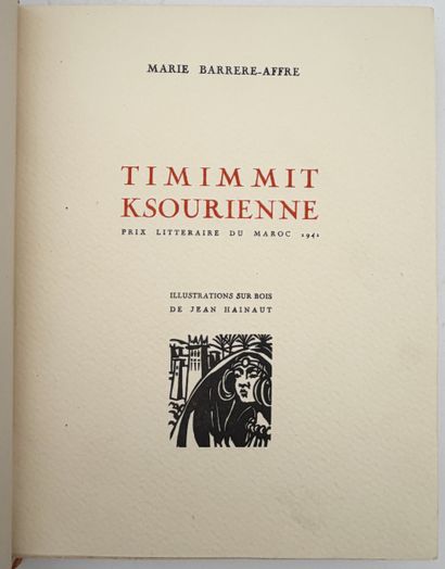 [ORIENTALISM]. BARRERE-AFFRE (Marie). TIMIMMIT...