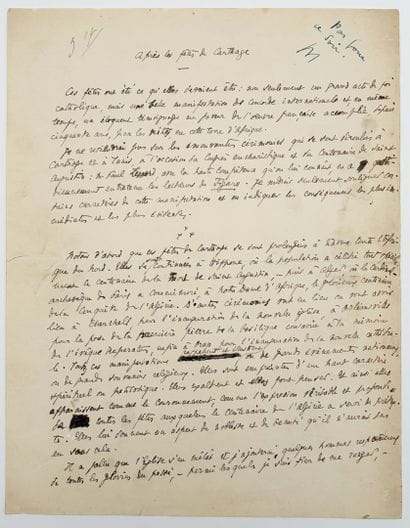 [AUTOGRAPHE]. BERTRAND (Louis). MANUSCRIT...