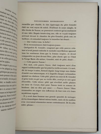 BALZAC (H. de). EUGÉNIE GRANDET. P., Ferroud,...