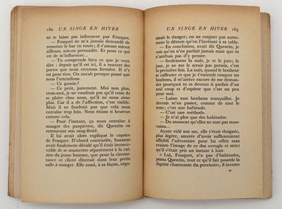 BLONDIN (Antoine). UN SINGE EN HIVER. P.,...