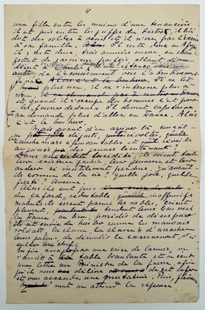 [AUTOGRAPHE]. HARRY (Myriam). MANUSCRIT AUTOGRAPHE...