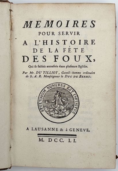 DU TILLIOT (J. B.). MÉMOIRES POUR SERVIR...