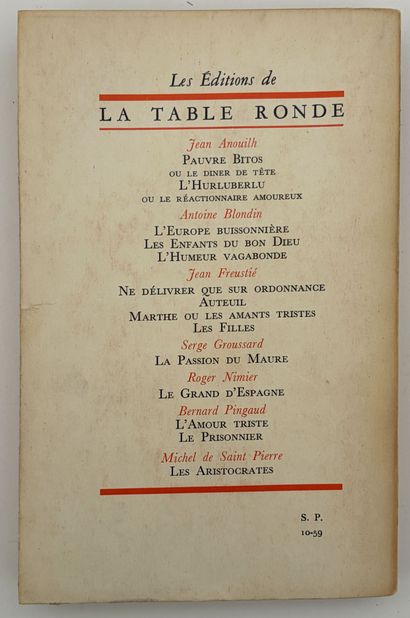 BLONDIN (Antoine). UN SINGE EN HIVER. P.,...