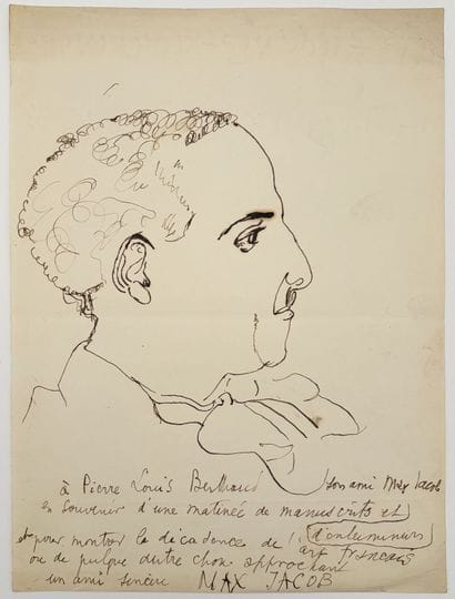 [AUTOGRAPHE]. JACOB (Max). PORTRAIT DE PIERRE-LOUIS...